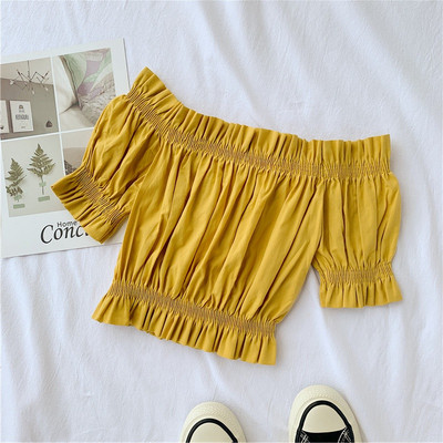 Bluza scurta de dama cu elastic in mai multe culori