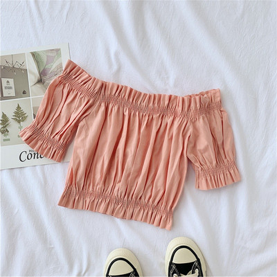 Bluza scurta de dama cu elastic in mai multe culori