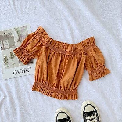 Bluza scurta de dama cu elastic in mai multe culori