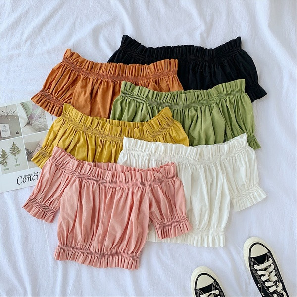 Bluza scurta de dama cu elastic in mai multe culori