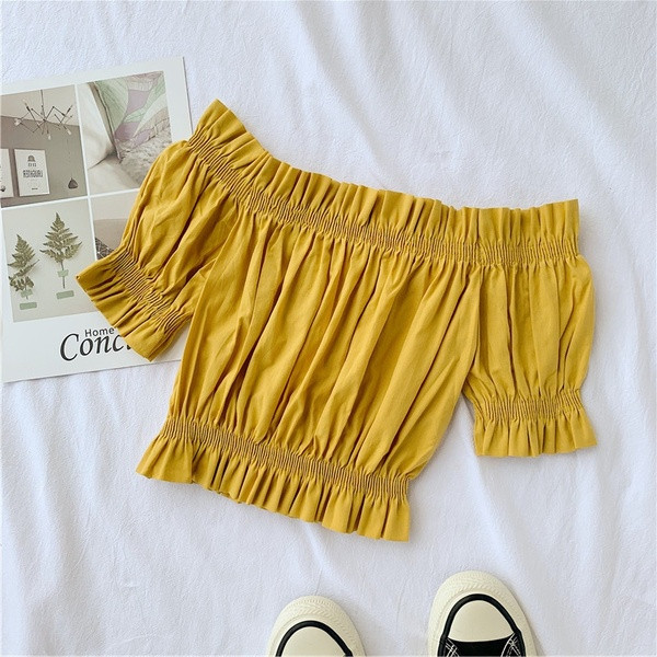 Bluza scurta de dama cu elastic in mai multe culori