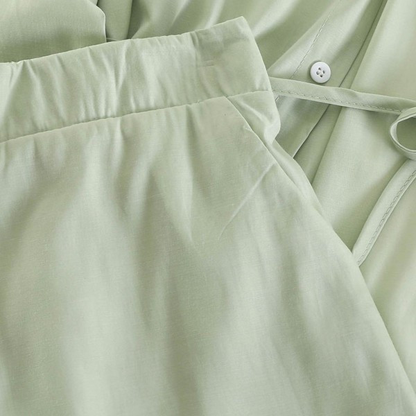 Set de dama model nou camasa + pantaloni in verde, alb si negru