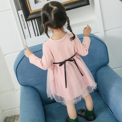 Rochie moderna pentru copii pentru fete cu tul si imprimeu in trei culori