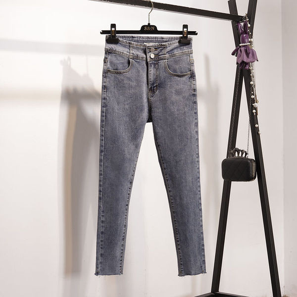 Blugi casual dama model slim de culoare gri