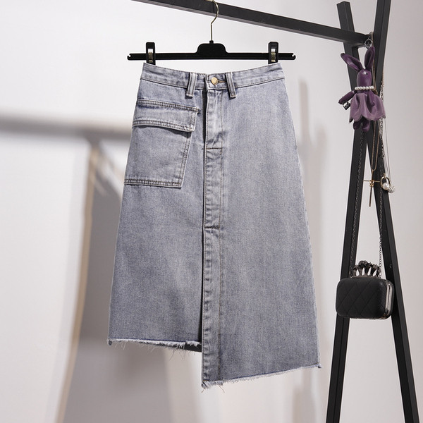 Fusta asimetrica de dama actuala in doua culori