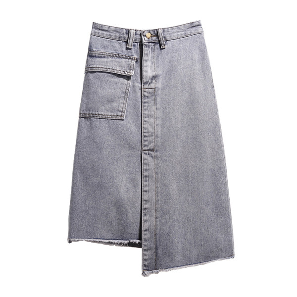 Fusta asimetrica de dama actuala in doua culori