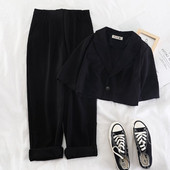 Set modern pentru femei din două părți în maro și negru