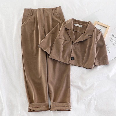 Set modern pentru femei din două părți în maro și negru