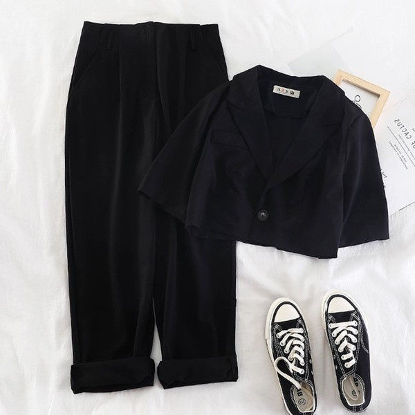 Set modern pentru femei din două părți în maro și negru