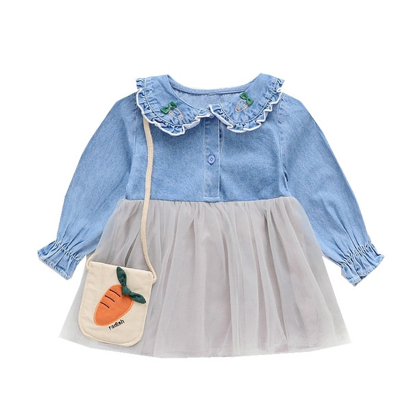 Rochie de copii model nou pentru fete cu maneci lungi si tul