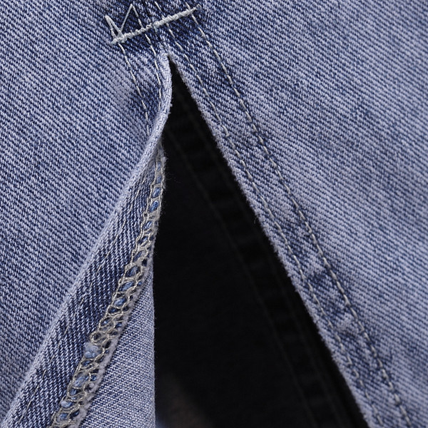 Fusta casual dama din denim cu talie inalta