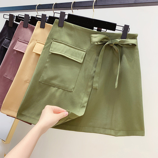 Fusta de dama moderna cu cravate in mai multe culori