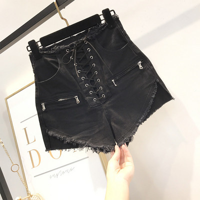 Pantaloni scurți casual dama in doua culori cu cravate