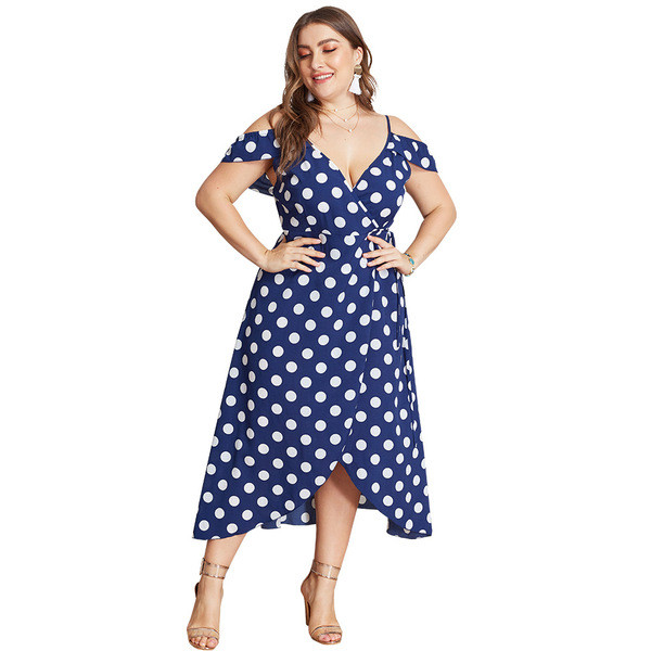 Ежедневна дамска рокля с голи рамене с размери до 4XL