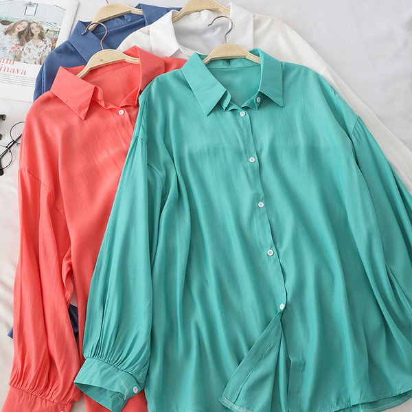 Cămașă de damă cu mâneci lungi de ultimă generație în patru culori