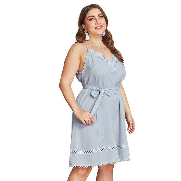 Salopetă elegantă pentru femei, cu dantelă și cravate până la 4XL