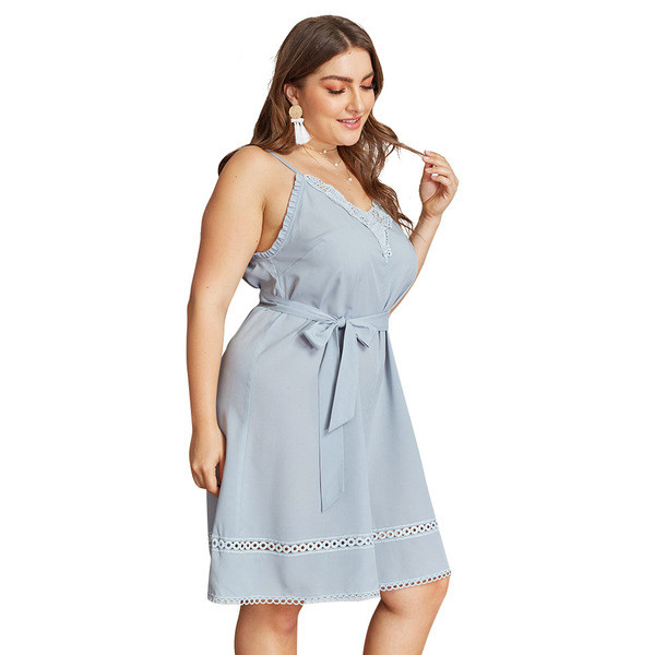 Salopetă elegantă pentru femei, cu dantelă și cravate până la 4XL