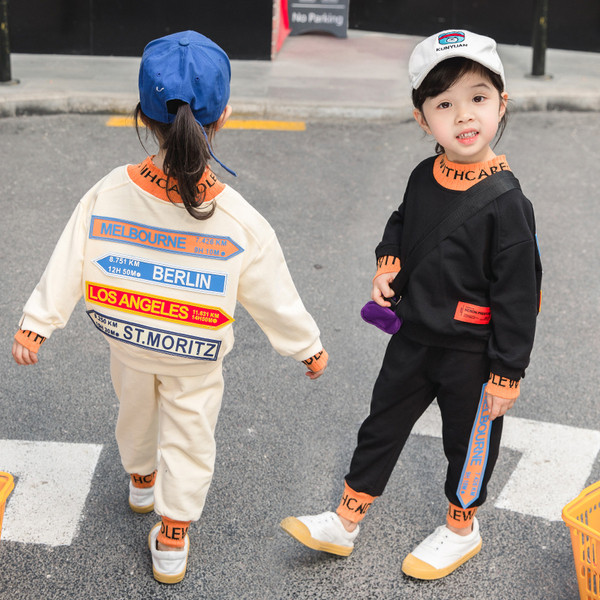 Set zilnic pentru copii pentru fete în două părți alb-negru