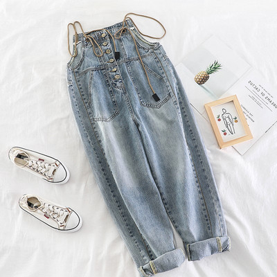 Salopeta de dama actuala cu nasturi - culoare albastra