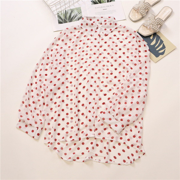 Cămașă de damă modernă cu buline în mai multe culori