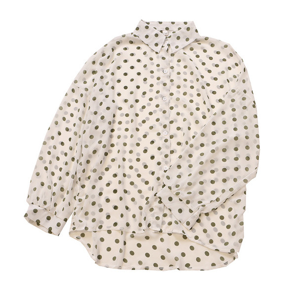 Cămașă de damă modernă cu buline în mai multe culori