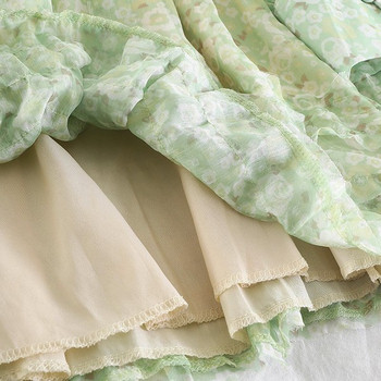 Rochie de dama croiala model nou in verde si roz