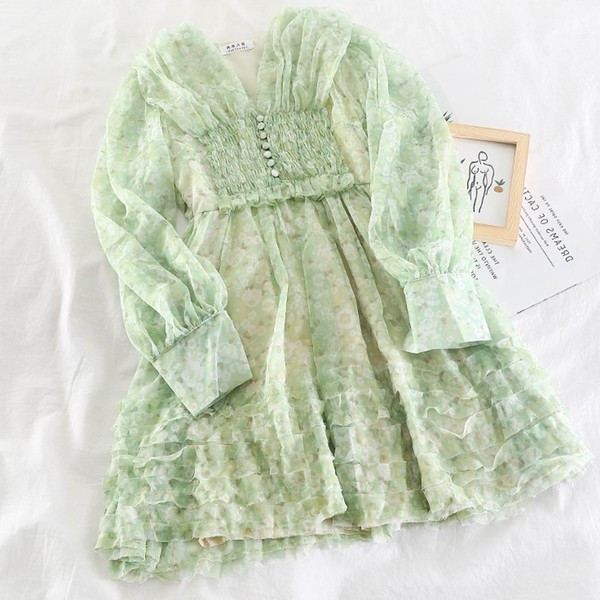 Rochie de dama croiala model nou in verde si roz