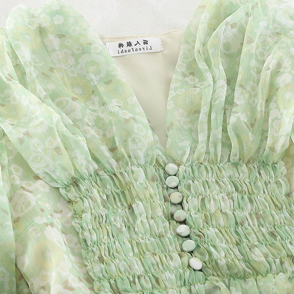 Rochie de dama croiala model nou in verde si roz