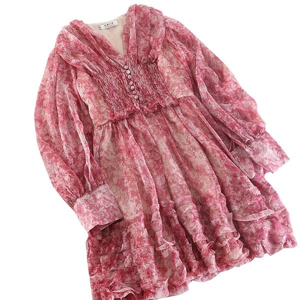 Rochie de dama croiala model nou in verde si roz