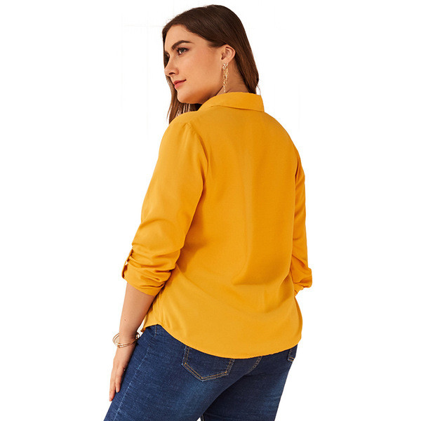 Cămașă modernă de damă cu guler clasic și mâneci lungi cu mărimi până la 4XL