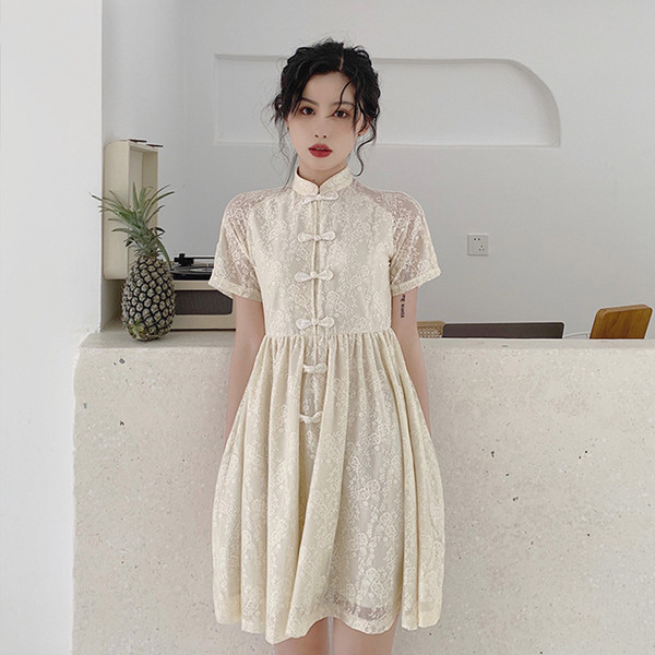 Rochie casual dama - model croiat in culoare deschisa