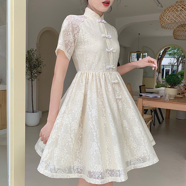 Rochie casual dama - model croiat in culoare deschisa