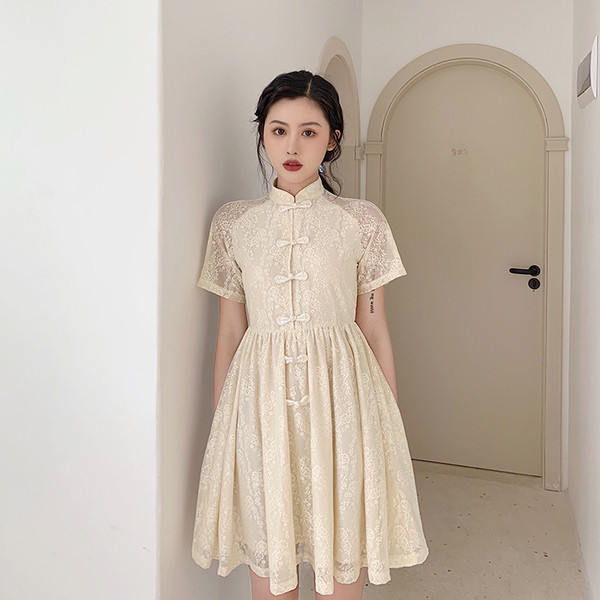 Rochie casual dama - model croiat in culoare deschisa