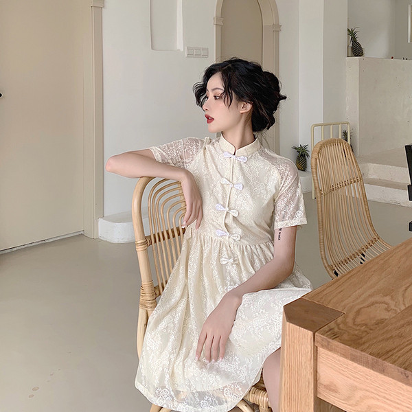 Rochie casual dama - model croiat in culoare deschisa