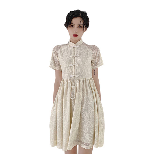 Rochie casual dama - model croiat in culoare deschisa