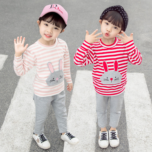 Set zilnic pentru copii pentru fete în două părți în roșu și roz