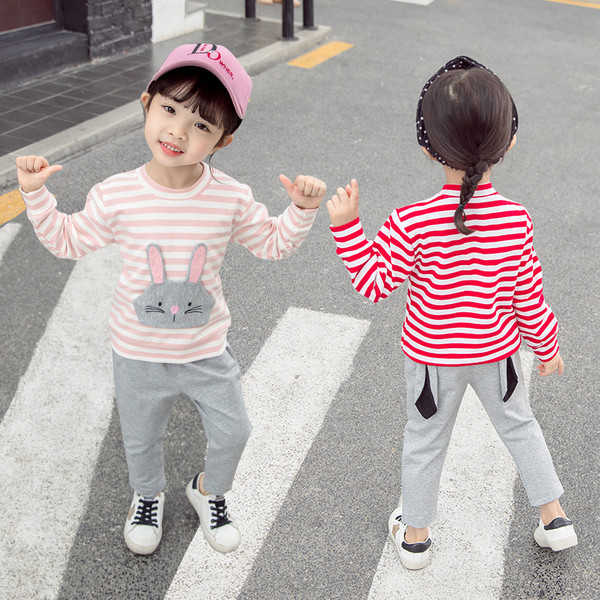 Set zilnic pentru copii pentru fete în două părți în roșu și roz