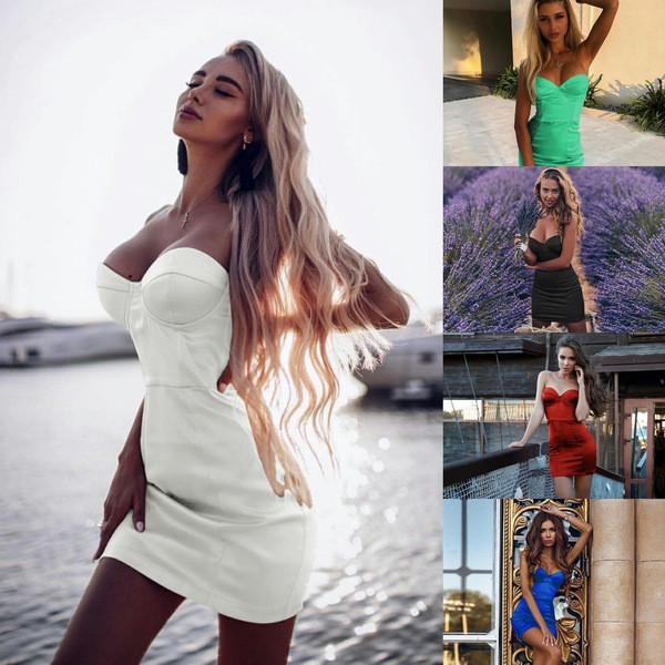 Rochie bustieră de damă puternică în mai multe culori