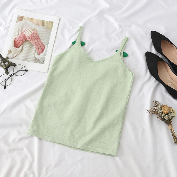 Maieu modern de damă, în patru culori, cu bretele subțiri