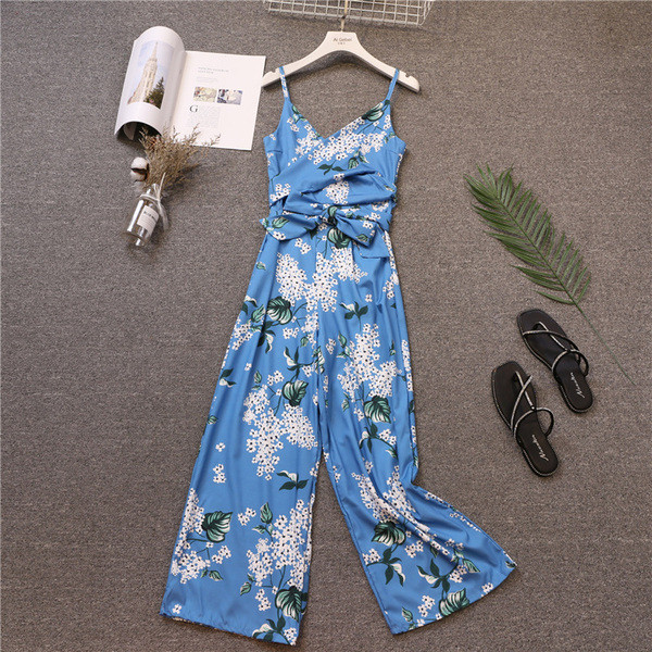 Salopetă de damă elegantă cu model floral în mai multe culori diferite