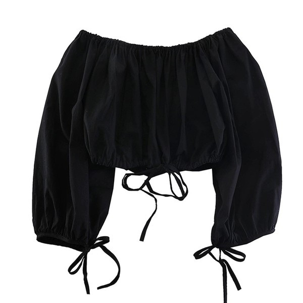 Bluză de damă elegantă cu umerii goi - trei culori