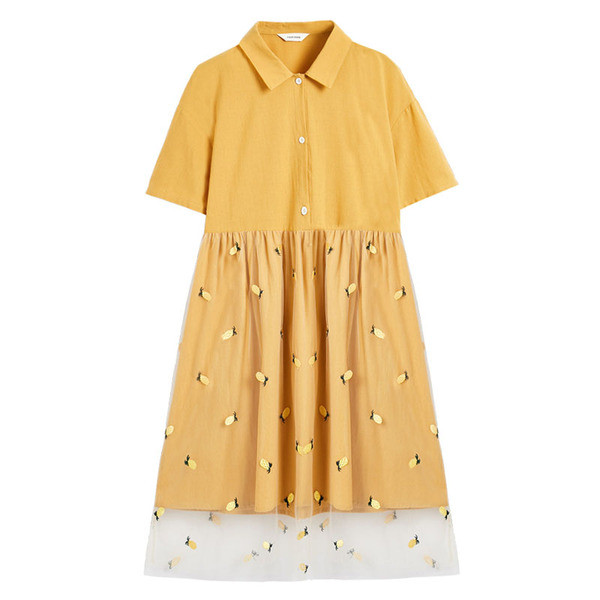 Rochie lungă casual de damă, de culoare galbenă