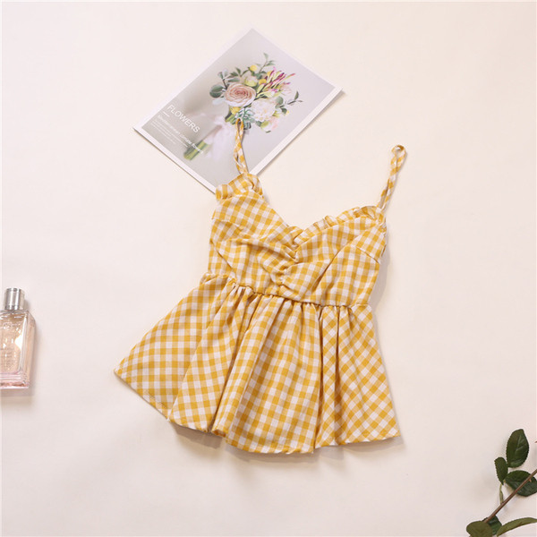 Maieu de damă în carouri cu bretele subțiri în mai multe culori