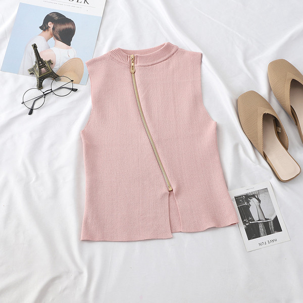 Maieu modern de damă în patru culori cu fermoar