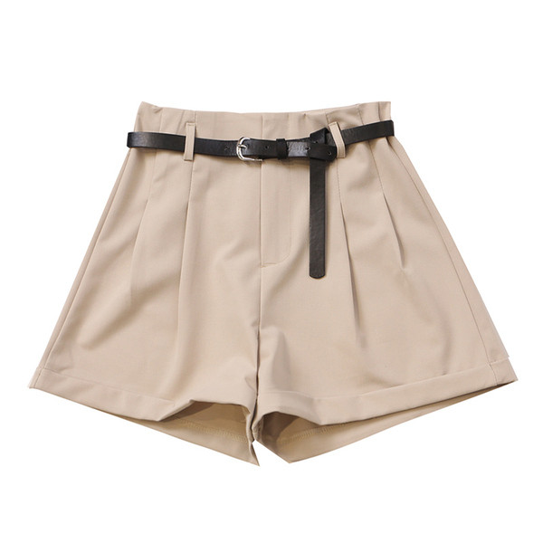 Pantaloni scurti de dama cu curea si buzunare in mai multe culori