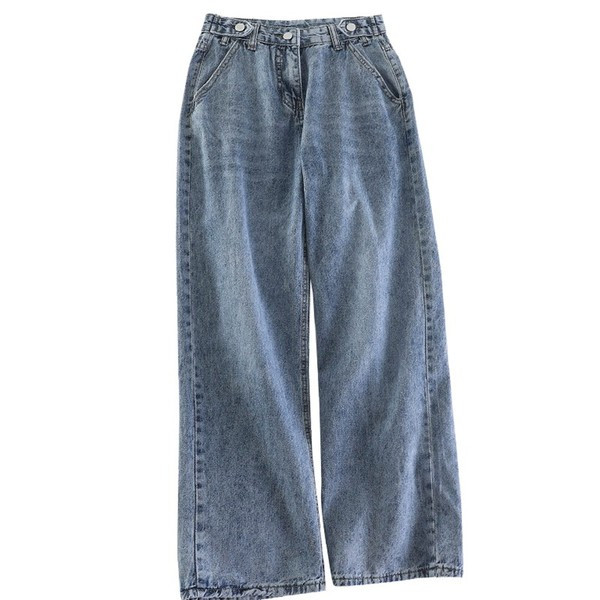 Blugi de dama actuali model drept in culoarea albastra