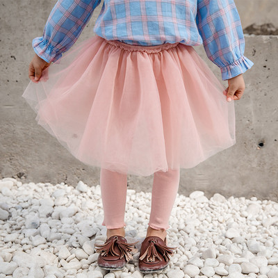 Fustă modernă pentru copii din tul cu pană în trei culori