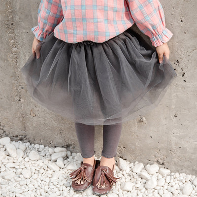 Fustă modernă pentru copii din tul cu pană în trei culori