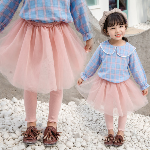 Fustă modernă pentru copii din tul cu pană în trei culori