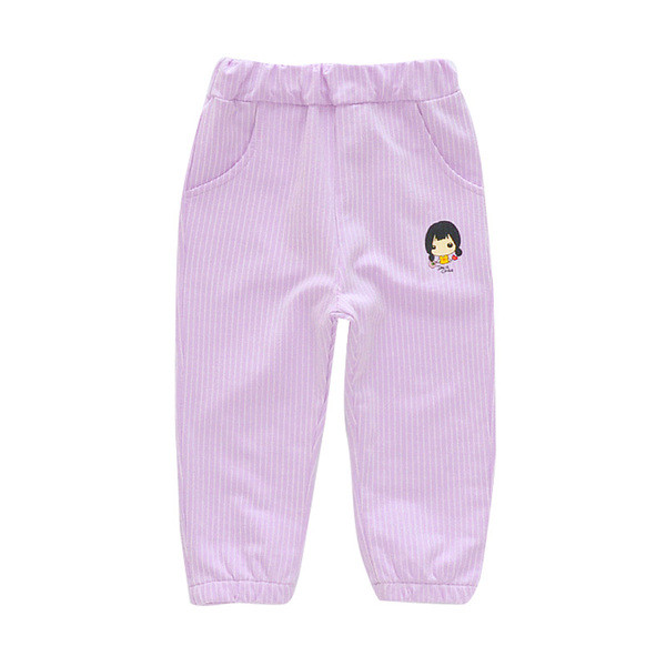 Pantaloni copii la modă pentru fete în două culori cu broderie